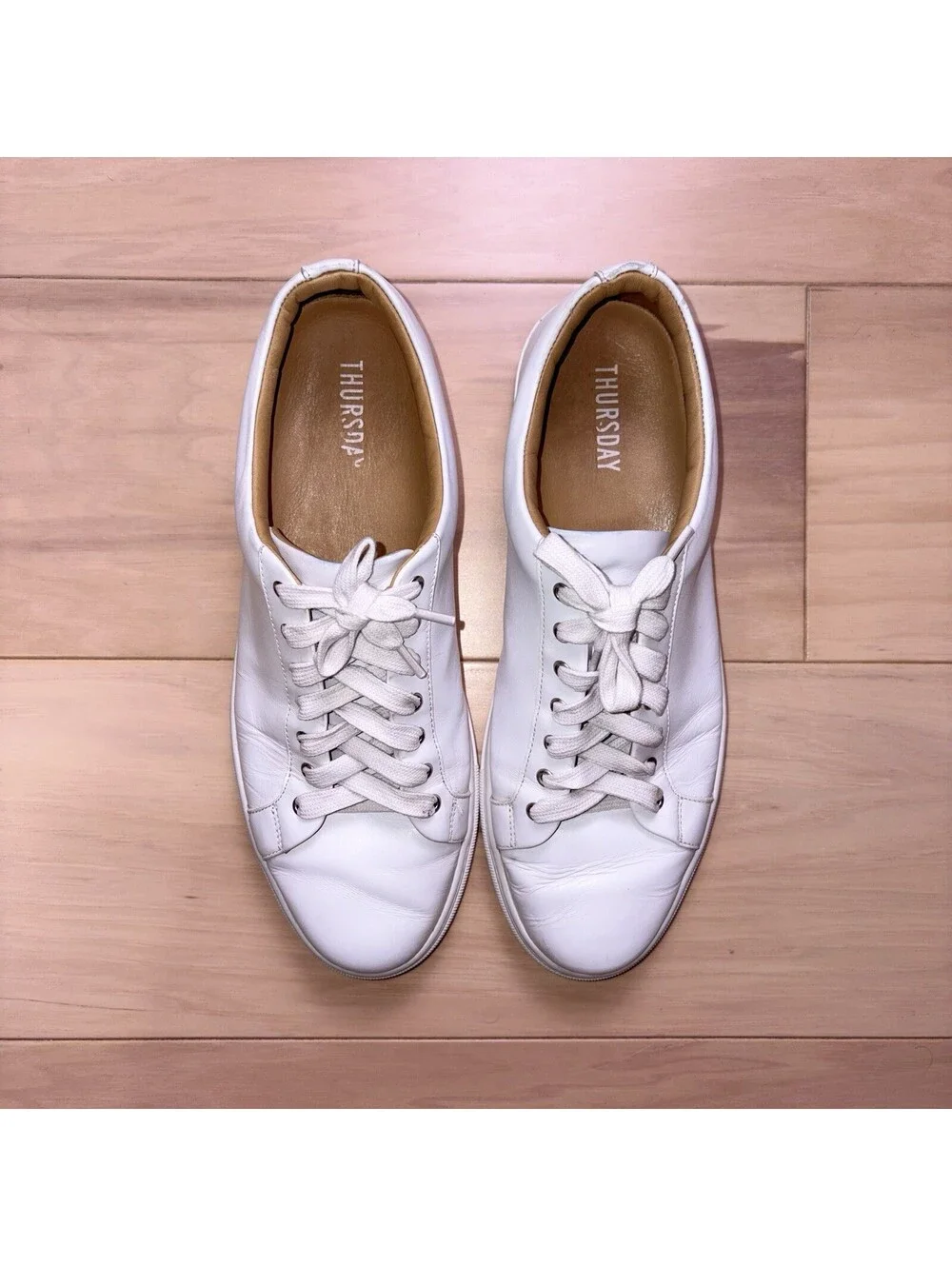Thursday Everyday Men’s 11.5 White Leather Low Top Casual Sneakers Portugal